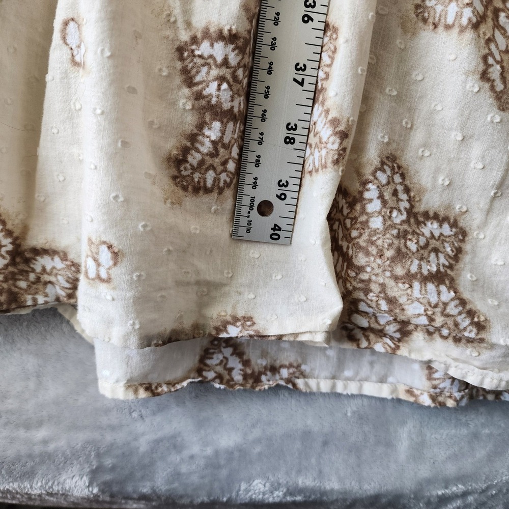 J. Jill Dress Womens Size 1X Tiered Boho Floral Lace Pockets Cream Cotton Midi - Picture 11 of 12